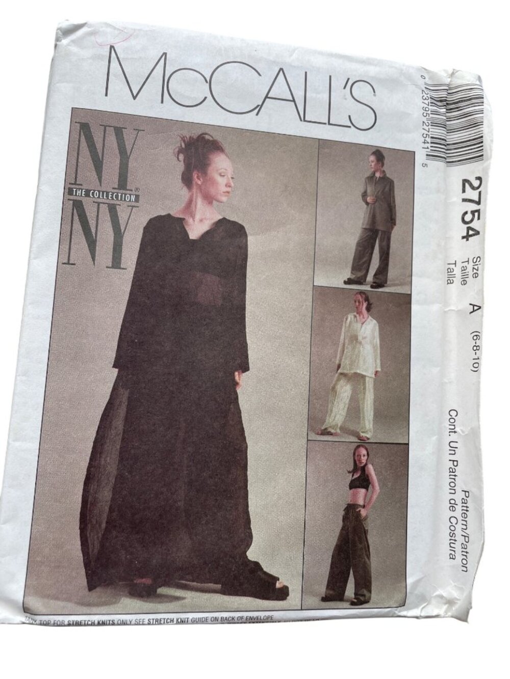 McCalls 2754 Caftan Pattern Sizes 6-8-10 Misses Caftan Shirt Tank Top Pants CUT